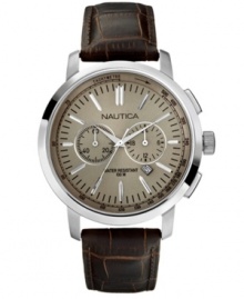 Classically handsome with a versatile look, this chronograph watch from Nautica never skips a day. Classically handsome with a versatile look, this chronograph watch from Nautica never skips a day.