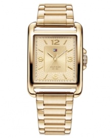 Dress your outfits in golden shine with this elegant watch from Tommy Hilfiger.