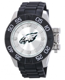 Root for your team 24/7 with this sporty watch from Game Time. Features a Philadelphia Eagles logo at the dial.