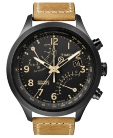 With Intelligent Quartz tech, this Timex watch is the perfect adventure companion. Features include a fly-back four-hour chronograph, electronic compass with magnetic declination compensation and a second time zone. With Intelligent Quartz tech, this Timex watch is the perfect adventure companion. Features include a fly-back four-hour chronograph, electronic compass with magnetic declination compensation and a second time zone.