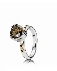 This dark and dramatic ring from PANDORA with smoky quartz and cubic zirconia makes a sophisticated addition to your stack. This dark and dramatic ring from PANDORA with smoky quartz and cubic zirconia makes a sophisticated addition to your stack.