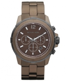 Dusky tones complete an intriguing chronograph timepiece from Michael Kors. Dusky tones complete an intriguing chronograph timepiece from Michael Kors.