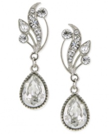 Fashion fresh from the vine. These drop earrings from 2028 display Swarovski stones in teardrop silhouettes hanging from a vine-inspired post. Crafted in silver-tone mixed metal. Approximate drop: 3/4 inch. Fashion fresh from the vine. These drop earrings from 2028 display Swarovski stones in teardrop silhouettes hanging from a vine-inspired post. Crafted in silver-tone mixed metal. Approximate drop: 3/4 inch.