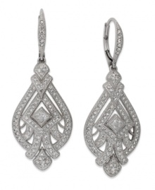 Refined and radiant. Eliot Danori's Grandeur lever-back drop earrings are crafted from rhodium-plated brass, with glass and cubic zirconia (1/4 ct. t.w.) adding luster. Approximate drop: 1-1/4 inches. Refined and radiant. Eliot Danori's Grandeur lever-back drop earrings are crafted from rhodium-plated brass, with glass and cubic zirconia (1/4 ct. t.w.) adding luster. Approximate drop: 1-1/4 inches.