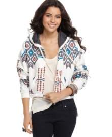 Just toss on LA Kitty's hoodie over your fave fall outfits, the tribal print gives you a trend-forward look. Just toss on LA Kitty's hoodie over your fave fall outfits, the tribal print gives you a trend-forward look.