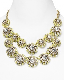 kate spade new york stacks the deck with this wow-worthy piece, featuring two terrific tiers of glass beads, citron-colored stitching, and gold-plated accents. It's a fresh, and wholly eye-catching spin on the statement necklace. kate spade new york stacks the deck with this wow-worthy piece, featuring two terrific tiers of glass beads, citron-colored stitching, and gold-plated accents. It's a fresh, and wholly eye-catching spin on the statement necklace.