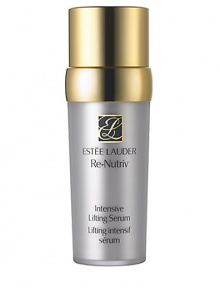 Re-Nutriv Intensive Lifting Serum delivers incredible anti-aging/repair benefits. The moment you smooth on this rare liquid-crystal serum, a pleasant lifting sensation tells you it's working to help: ease lines, tighten and tone with anti-aging proteins, rebuild your skin so it looks young again, even skin texture so it feels silky-young, visibly reduce the look of dark spots and reduce blotchiness and deliver continuous protection with time-released antioxidants. 1.0 oz. Re-Nutriv Intensive Lifting Serum delivers incredible anti-aging/repair benefits. The moment you smooth on this rare liquid-crystal serum, a pleasant lifting sensation tells you it's working to help: ease lines, tighten and tone with anti-aging proteins, rebuild your skin so it looks young again, even skin texture so it feels silky-young, visibly reduce the look of dark spots and reduce blotchiness and deliver continuous protection with time-released antioxidants. 1.0 oz.