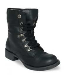 Blowfish's Karona booties have a great lace-up vamp that can be cuffed up or down. The faux-fur liner keeps things extra cozy. Blowfish's Karona booties have a great lace-up vamp that can be cuffed up or down. The faux-fur liner keeps things extra cozy.