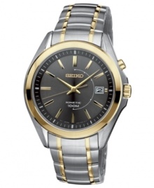 Always in motion: Your own movement powers this kinetic Seiko watch in two-tone stainless steel. Always in motion: Your own movement powers this kinetic Seiko watch in two-tone stainless steel.