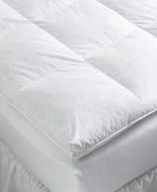 Lusciously comfortable and well constructed, the True Baffle Box featherbed from Pacific Coast contours to your body for a comfortable, supportive night's sleep. Hyperclean® Pacific Coast feathers are thoroughly washed to keep allergens at bay, allowing for a healthy rest. The baffle-box construction keeps fill from shifting and provides an even sleeping surface from end to end, while the Barrier Weave(tm) pure cotton cover keeps feathers from sneaking out. Lusciously comfortable and well constructed, the True Baffle Box featherbed from Pacific Coast contours to your body for a comfortable, supportive night's sleep. Hyperclean® Pacific Coast feathers are thoroughly washed to keep allergens at bay, allowing for a healthy rest. The baffle-box construction keeps fill from shifting and provides an even sleeping surface from end to end, while the Barrier Weave(tm) pure cotton cover keeps feathers from sneaking out.