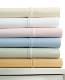 Sweet dreams. This luxuriously soft Clarksville sheet set features pure Egyptian cotton, single ply construction and a simple pleated detail along the hem for a classic look. Choose from an array of soft tones.