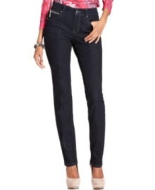 Style&co. Jeans makes denim look polished and crisp with these dark-washed seamed skinnies. Style&co. Jeans makes denim look polished and crisp with these dark-washed seamed skinnies.