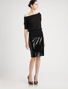 Luxe silk woven with a hint of stretch lends a sense of ease to this chic top.Fold-over, off-the-shoulder necklineShort, puffed sleeves with rib-knit cuffsWide rib-knit hemline95% silk/5% elastaneDry cleanMade in SwitzerlandModel shown is 5'11 (180cm) wearing US size 4. Luxe silk woven with a hint of stretch lends a sense of ease to this chic top.Fold-over, off-the-shoulder necklineShort, puffed sleeves with rib-knit cuffsWide rib-knit hemline95% silk/5% elastaneDry cleanMade in SwitzerlandModel shown is 5'11 (180cm) wearing US size 4.