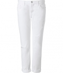 Detailed in super soft denim, J Brand Jeans boyfriend jeans are a four-season staple perfect for giving your look that effortless-cool edge - Classic five-pocket style, zip fly, button closure, belt loops - Slouchy boyfriend fit - Wear rolled up with feminine silk tees, blazers and ankle boots