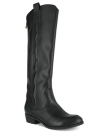 Sophisticated excellence. The Calvary tall shaft boots by Mia feature a round closed-toe with a zipper that stretches up the back of the shaft. Sophisticated excellence. The Calvary tall shaft boots by Mia feature a round closed-toe with a zipper that stretches up the back of the shaft.
