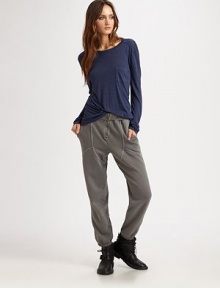 Oversized scoopneck with dropped shoulders and a single front patch pocket. ScoopneckDropped shouldersLong sleevesSingle front patch pocketRayonHand washImportedModel shown is 5'10 (177cm) wearing US size Small. Oversized scoopneck with dropped shoulders and a single front patch pocket. ScoopneckDropped shouldersLong sleevesSingle front patch pocketRayonHand washImportedModel shown is 5'10 (177cm) wearing US size Small.