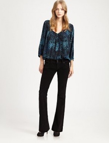Fine-wale corduroy, in bootcut shape creates a flattering, highly sophisticated look.THE FITFitted through hips and thighs Inseam, about 34THE DETAILSZip fly Five-pocket style Button-flap back pockets 98% cotton/2% elastane Machine wash Imported Fine-wale corduroy, in bootcut shape creates a flattering, highly sophisticated look.THE FITFitted through hips and thighs Inseam, about 34THE DETAILSZip fly Five-pocket style Button-flap back pockets 98% cotton/2% elastane Machine wash Imported