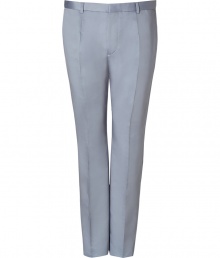 Elegant pant in fine, pale grey linen and cotton blend - Soft, lighter weight material - Modern silhouette is straight and slim cut - Crease from hip to hem flatters and lengthens the leg - Tab waist with belt loops - Side pockets and welt pockets at rear - A polished, versatile go-to in any wardrobe - Seamlessly transitions from day to evening - Pair with a jacket and cashmere pullover or button down Elegant pant in fine, pale grey linen and cotton blend - Soft, lighter weight material - Modern silhouette is straight and slim cut - Crease from hip to hem flatters and lengthens the leg - Tab waist with belt loops - Side pockets and welt pockets at rear - A polished, versatile go-to in any wardrobe - Seamlessly transitions from day to evening - Pair with a jacket and cashmere pullover or button down