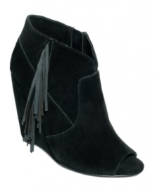 Smooth suede with a touch of fringe. STEVEN by Steve Madden's Samara booties will add instant glam to your look. Smooth suede with a touch of fringe. STEVEN by Steve Madden's Samara booties will add instant glam to your look.