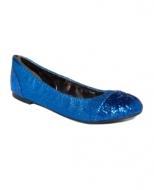 Catch eyes and turn heads as you sparkle past in the glittery Flicker ballet flats by Material Girl. Catch eyes and turn heads as you sparkle past in the glittery Flicker ballet flats by Material Girl.