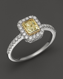 White and Natural Yellow Diamond Ring in 14K White Gold. 0.80 ct. t.w. White and Natural Yellow Diamond Ring in 14K White Gold. 0.80 ct. t.w.