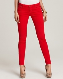 With a bold burst of color and skinny silhouette, these MICHAEL Michael Kors Petites jeans are a guaranteed standout. Nude heels set the sleek style aflame. With a bold burst of color and skinny silhouette, these MICHAEL Michael Kors Petites jeans are a guaranteed standout. Nude heels set the sleek style aflame.