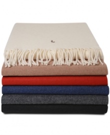 For a man who appreciates the elegance of understatement: The classic fringed muffler in Italian lambswool from Polo Ralph Lauren. For a man who appreciates the elegance of understatement: The classic fringed muffler in Italian lambswool from Polo Ralph Lauren.
