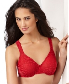 Soft, pretty and supportive…everything you could want in a bra. Sheer leaves spice up this underwire minimizer by Olga's Christina. Style #55019