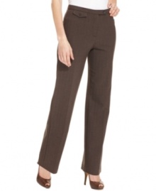 Add professional polish to your wardrobe with these petite herringbone trousers from JM Collection. Pair it with an elegant blouse and blazer for a office-ready look. Add professional polish to your wardrobe with these petite herringbone trousers from JM Collection. Pair it with an elegant blouse and blazer for a office-ready look.