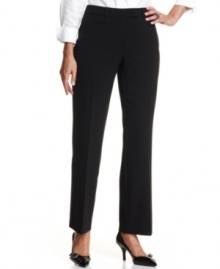 JM Collection's curvy-fit petite pants create a classic, figure-flattering silhouette for the office and beyond. JM Collection's curvy-fit petite pants create a classic, figure-flattering silhouette for the office and beyond.