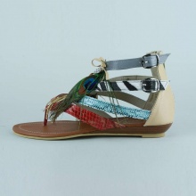 Privileged Gisele Animalistic Ankle Sandal W/ Feather