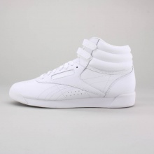 A fashionable piece of women's footwear, the ever classic Freestyle from Reebok. Features a leather upper, terry cloth lining with an EVA midsole and rubber outsole. Imported.