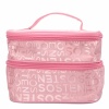 Fashion Travel Letter Pattern Double Layer Makeup Cosmetic Bag Pink. Christmas Shopping, 4% off plus free Christmas Stocking and Christmas Hat!