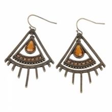 Retro Fan Style Alloy Acrylic Dangle Earrings. Christmas Shopping, 4% off plus free Christmas Stocking and Christmas Hat!