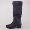 This tumbled finish boot goes great with jeans or the perfect outfit.