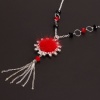 Red Fashion Villus and Rhinestone Pendant Sweater Chain. Christmas Shopping, 4% off plus free Christmas Stocking and Christmas Hat!