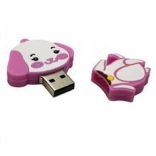 Pink Naivete Dog Cartoon 8GB USB Flash Drive. Christmas Shopping, 4% off plus free Christmas Stocking and Christmas Hat!